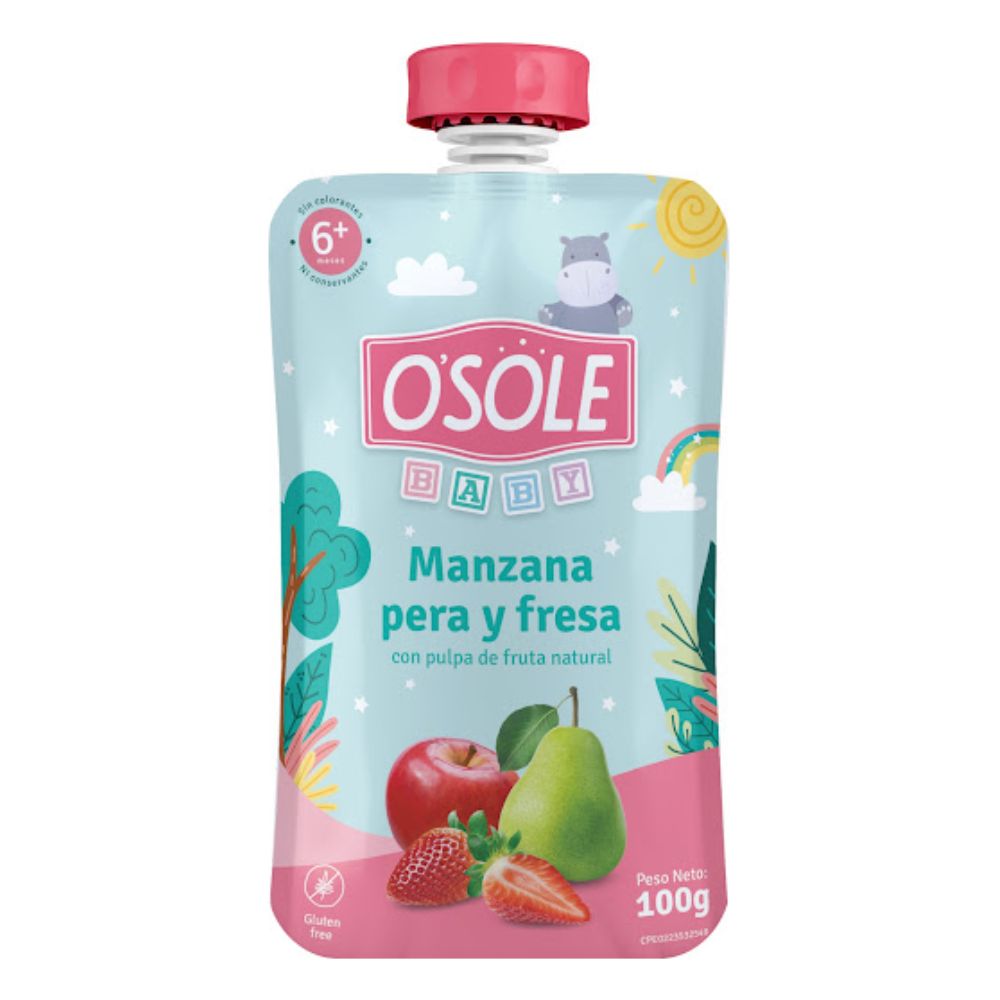 Osole Compota Sabor A Manzana-Pera-Fresa 100gr