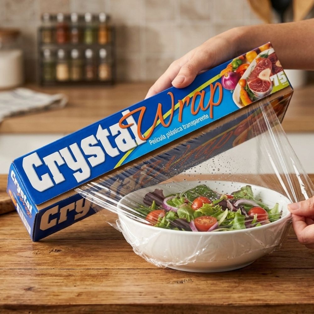 Papel Plástico Adherente Crystal Wrap 23m x 75FT