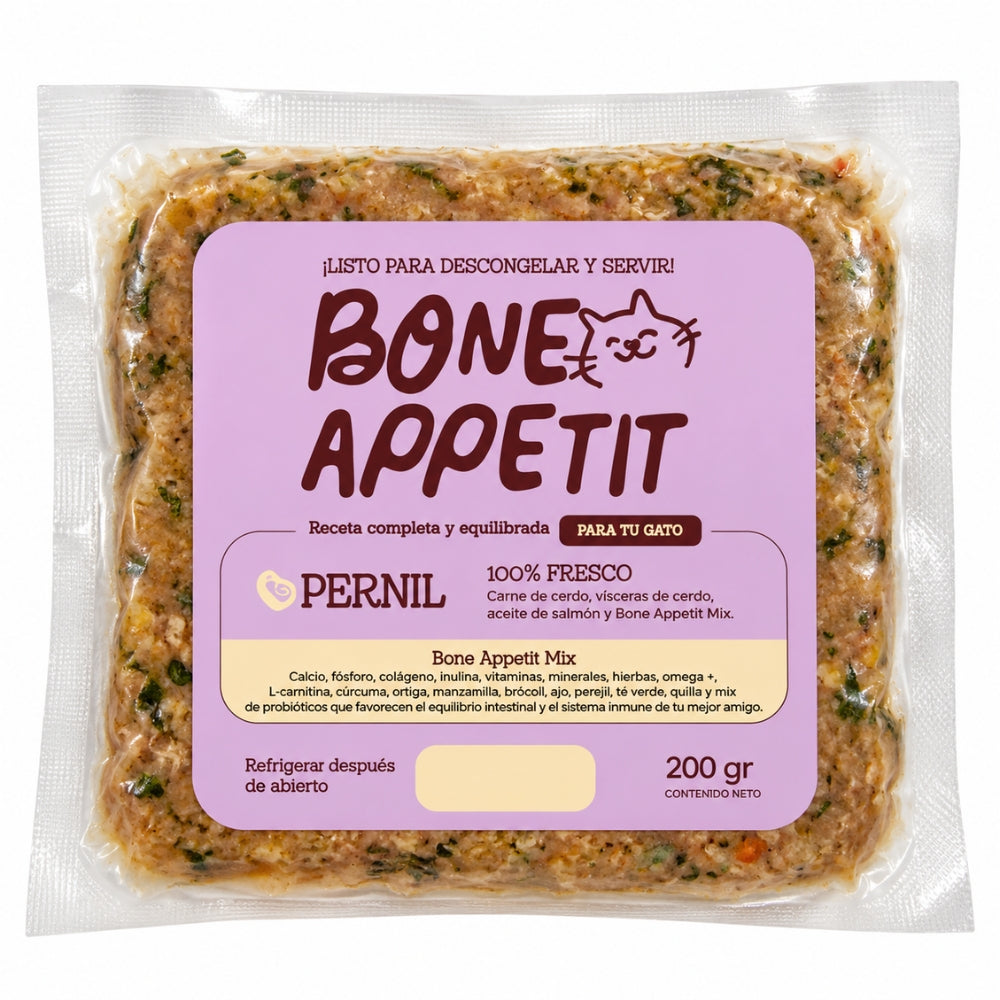 Bone Appetit Alimento Natural para Gatos Sabor Pernil 200gr