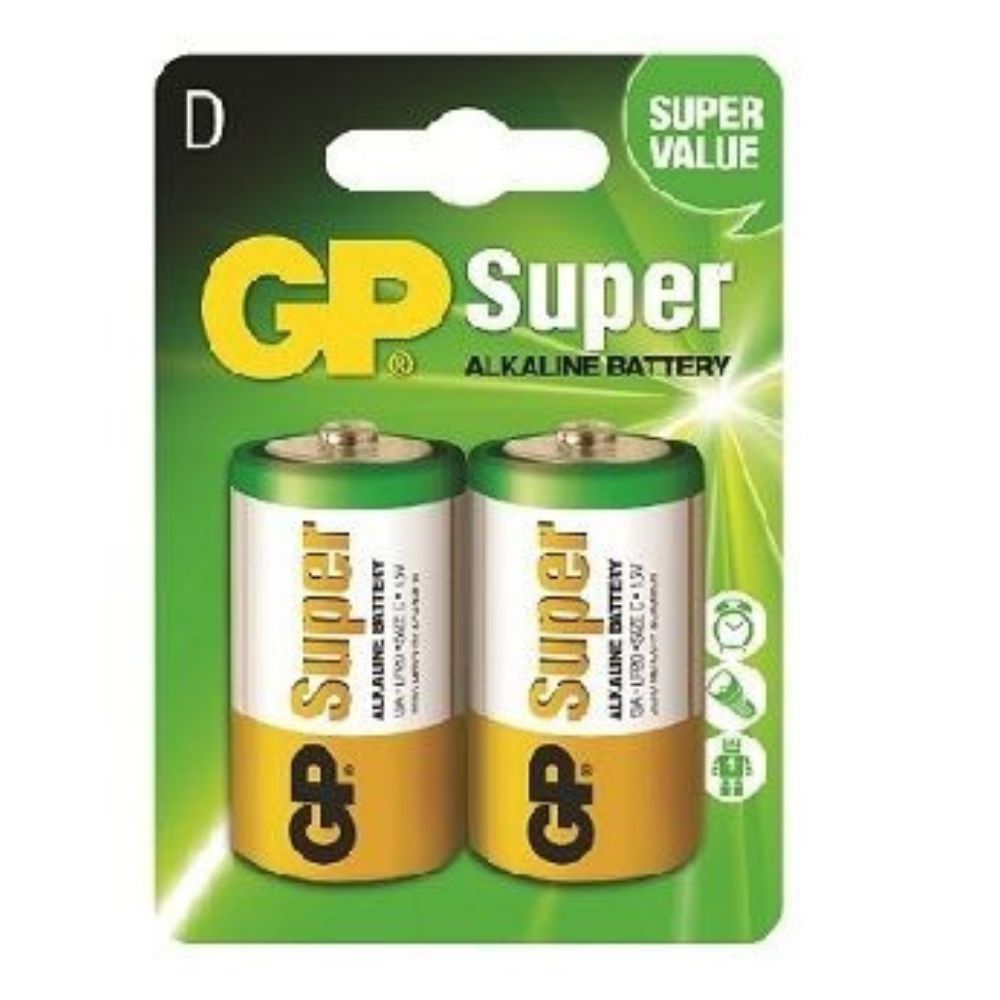 Pilas Gp Super Alcalina D 2's Mod-GP13A-2U2 Blister 2 Und