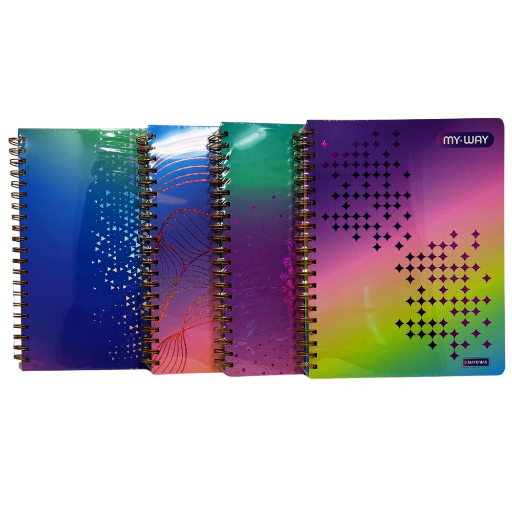 Pointer Libreta Espiral My Way 5 Materias Diseños Variados