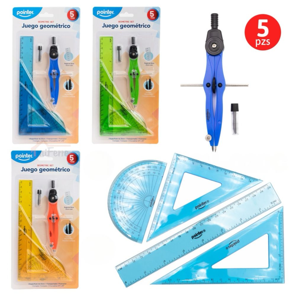 Pointer Set De Juego Geométrico 5Pzs Colores Varios