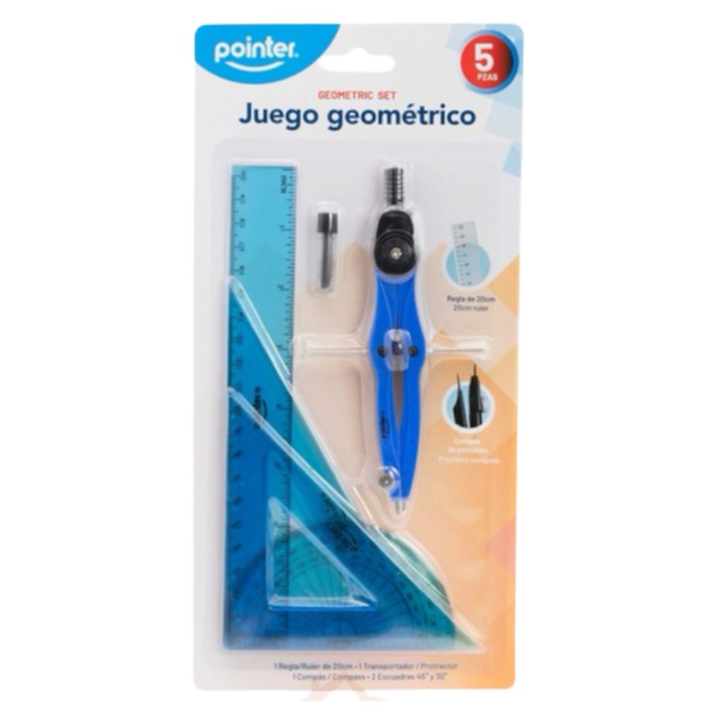 Pointer Set De Juego Geométrico 5Pzs Colores Varios