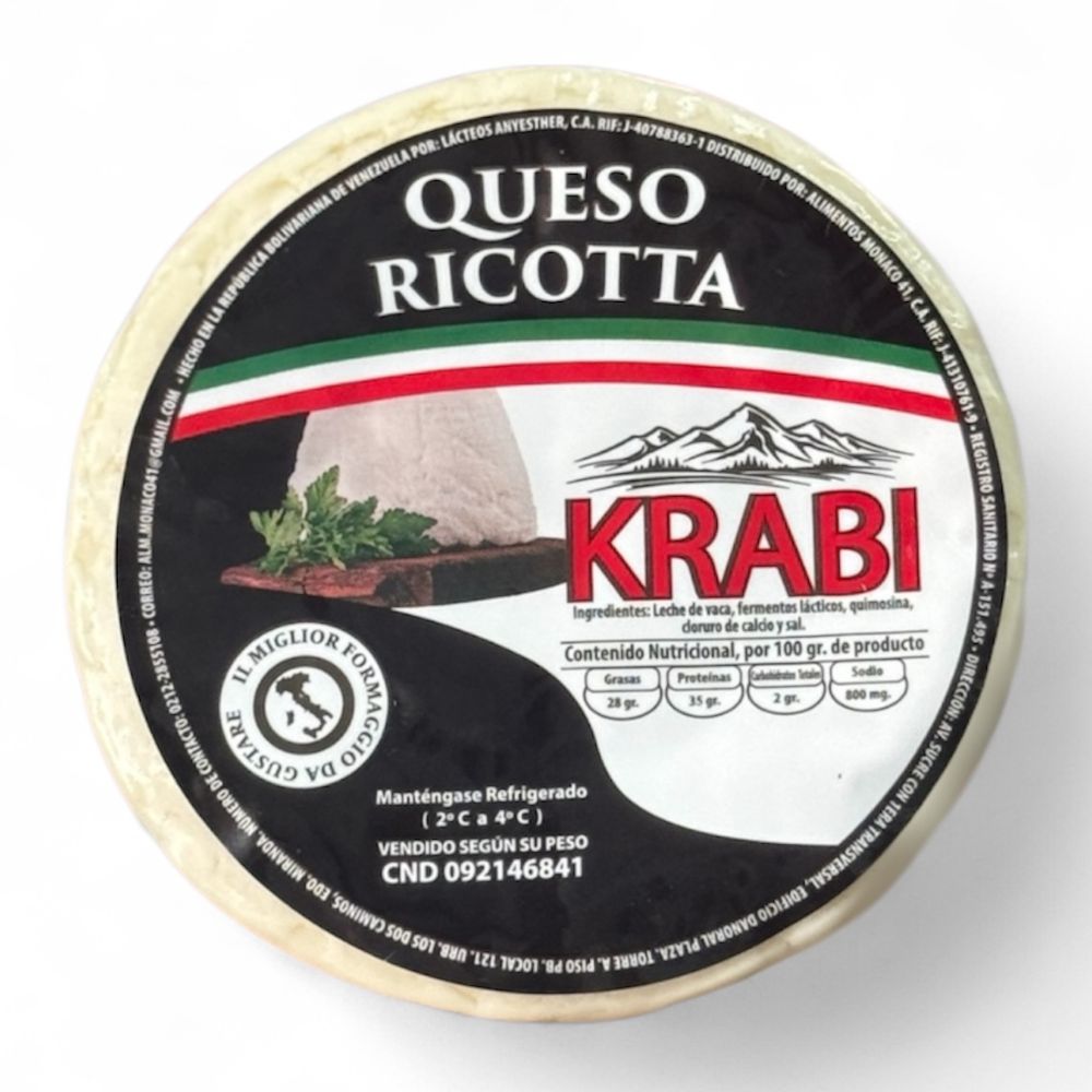 Queso Ricotta Krabi Porcion 8 Opciones