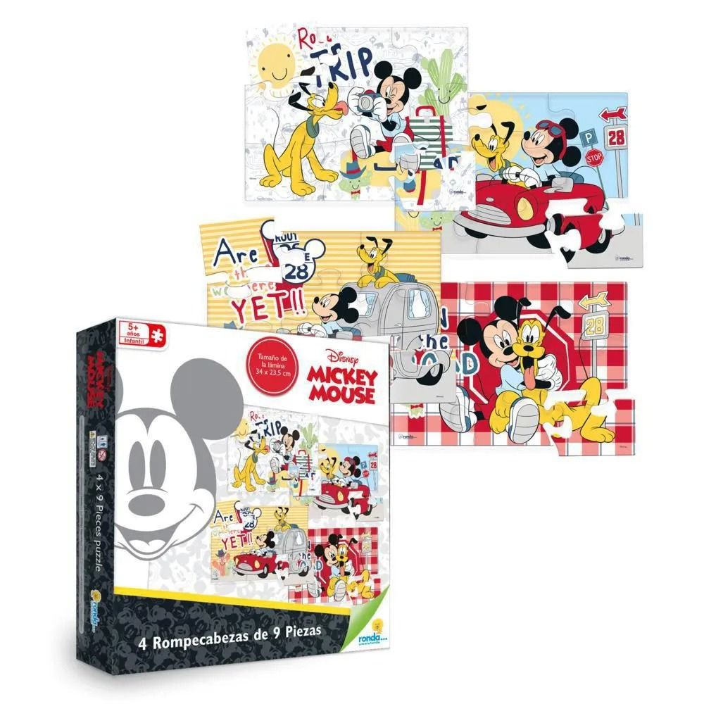 Ronda Rompecabezas Disney Junior Mickey Mouse 5+ 4 x 9Pzs
