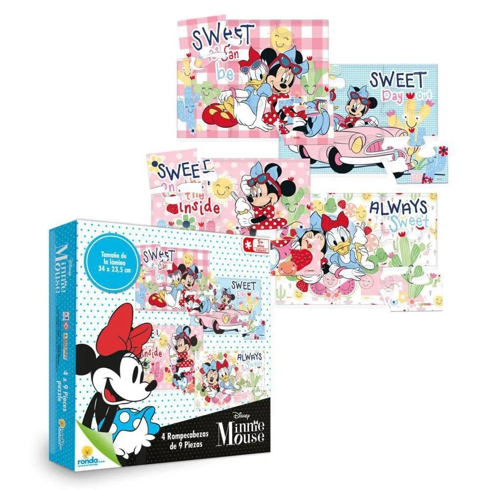Ronda Rompecabezas Disney Junior Minnie Mouse 5+ 4 x 9Pzs