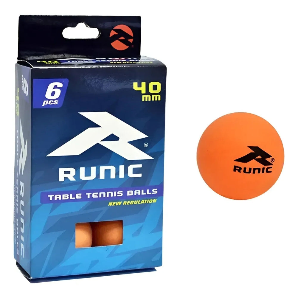 Runic Set 6 Und De Bolas De Ping Pong Color Orange 40mm