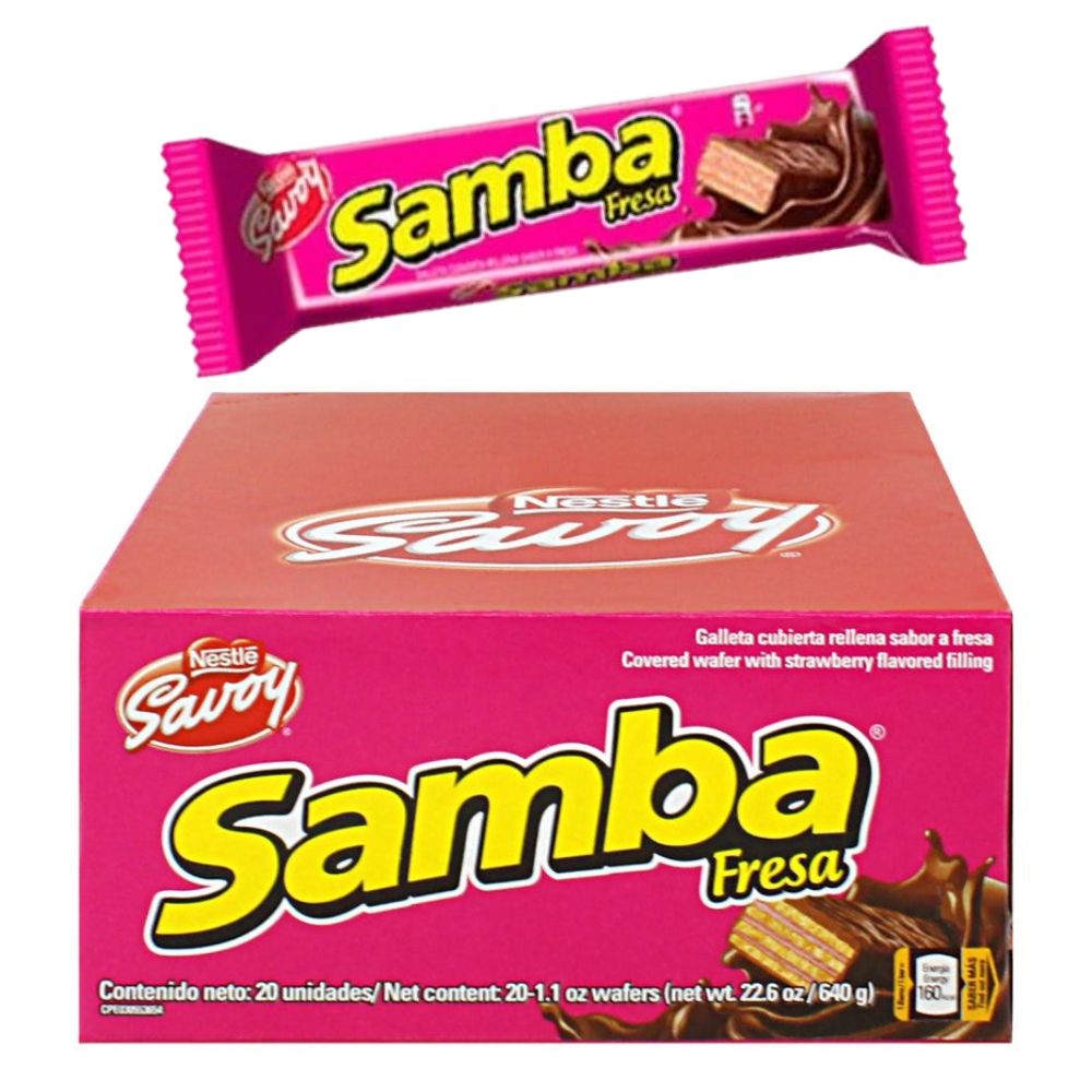 Samba De Fresa Chocolate Savoy 20 Und Caja de 640g