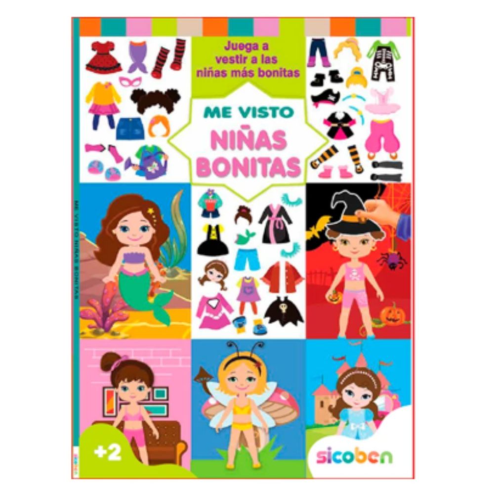 Me Visto Libro De Actividades Infantiles "Niñas Bonitas"