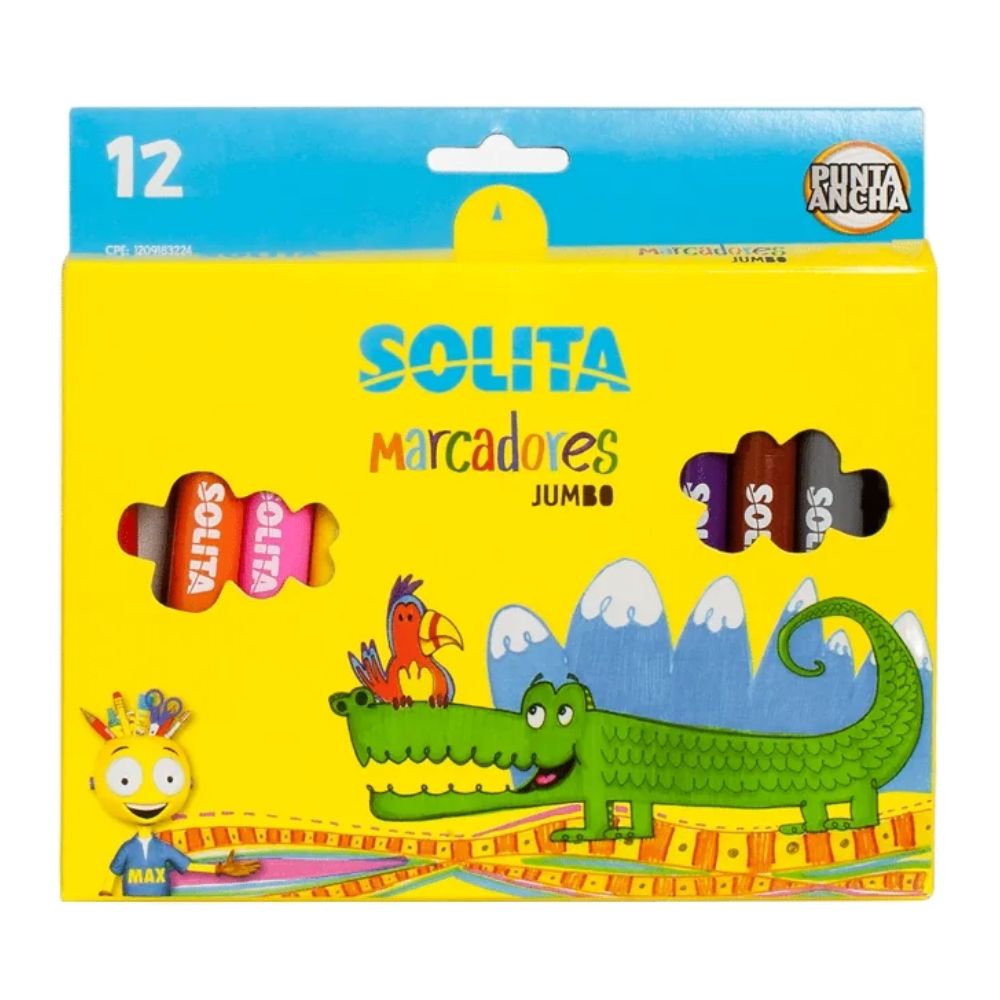 Solita Marcadores Jumbo Punta Ancha 12 Pzas