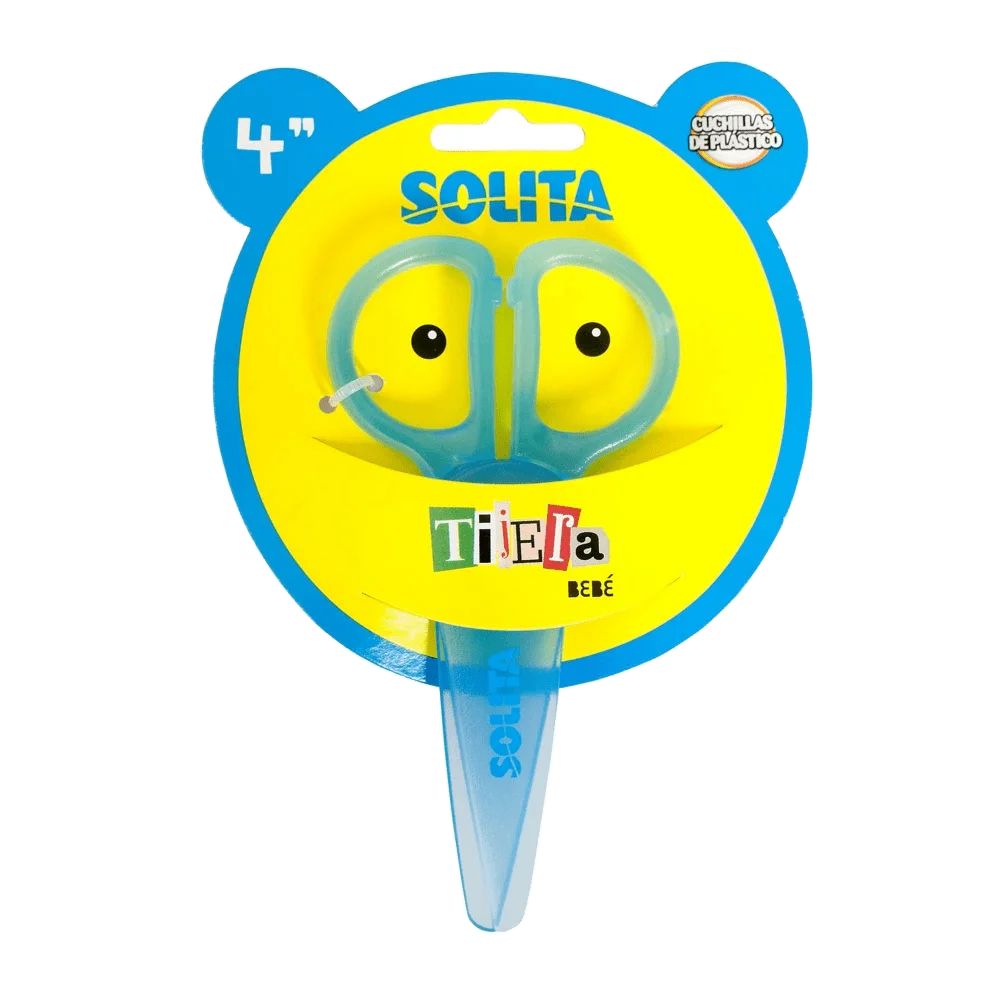 Solita Tijera Bebé 4" Color Azul