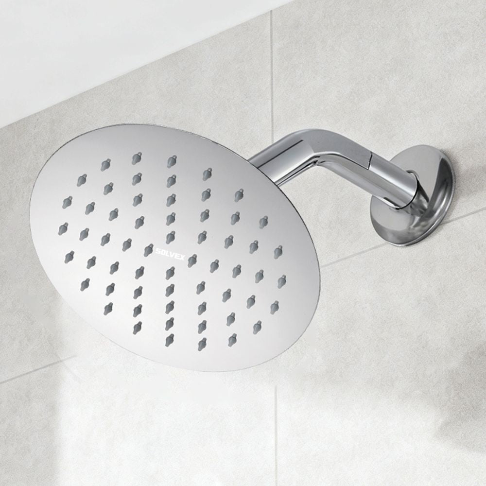 Solvex Regadera Cromada De Acero Inoxidable Redonda 8"(No incluye brazo ni roseta)