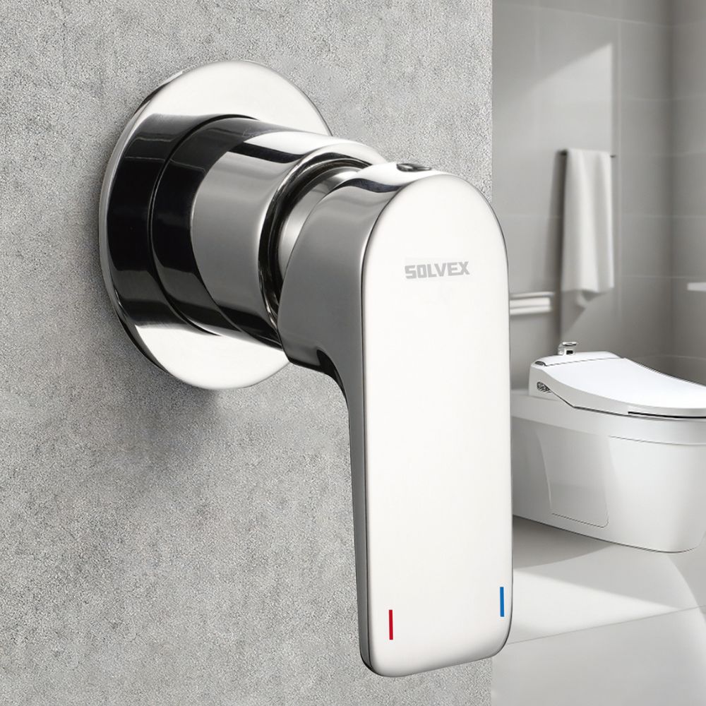 Solvex Smart Grifería Cromada Monomando Redonda Sin Desviador Para Ducha De Pared