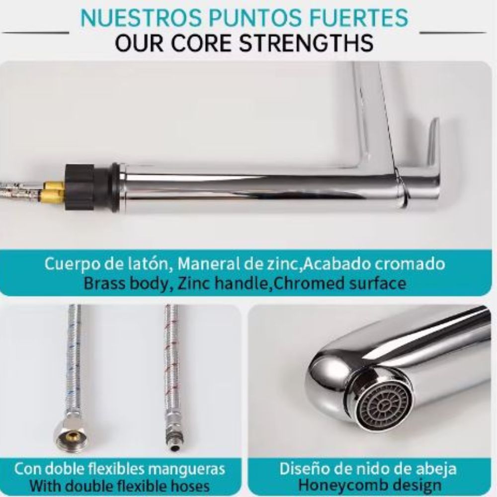 Solvex Plus Grifería Cromada Monomando Para Lavamanos 29,5cm