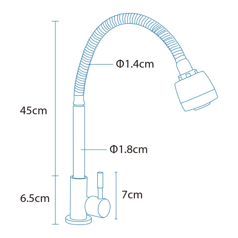 Solvex Basic Llave Cromada Individual De Acero Inoxidable Para Fregadero 2 Funciones