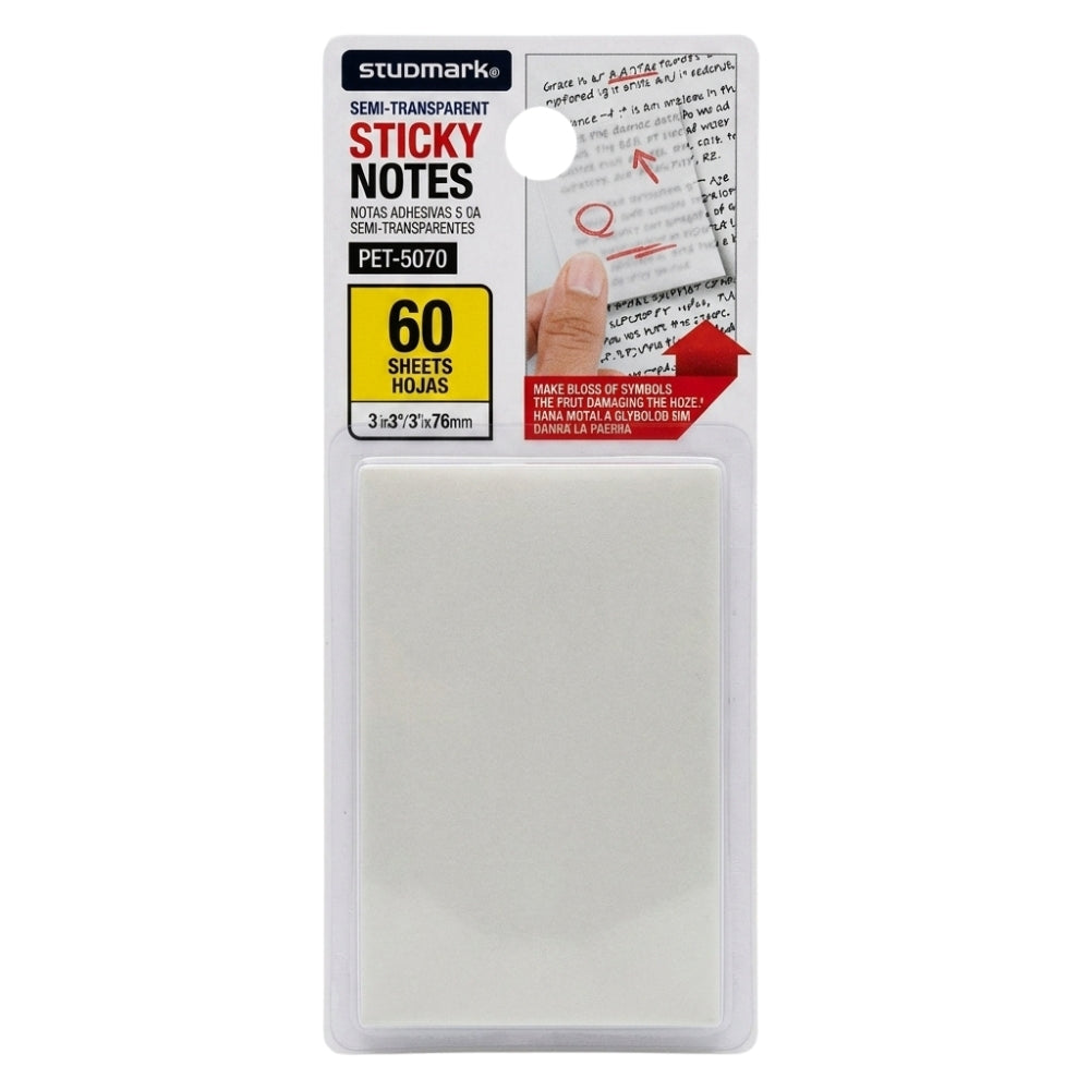 Studmark Notas Adhesivas Semi-Transparente 2"x3" 60 Hojas