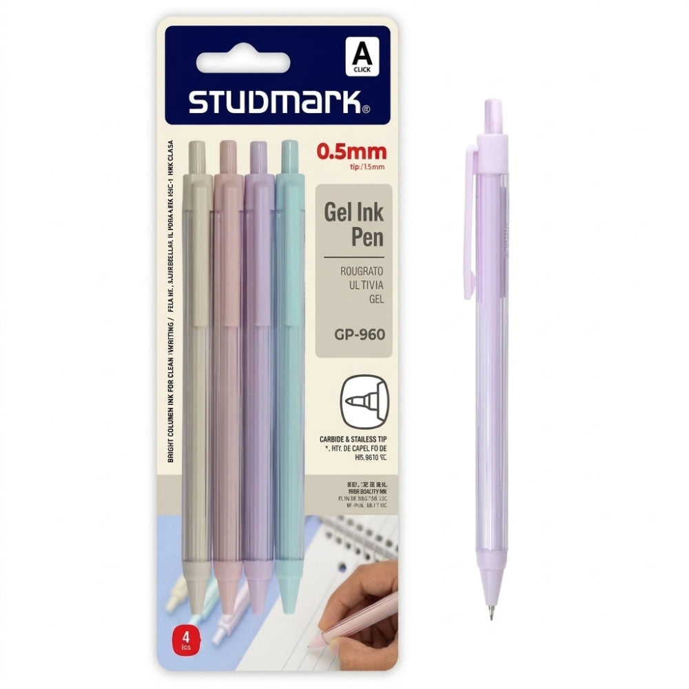 Studmark BolígrafoS De Tinta Gel Negro 0.5mm 4Und