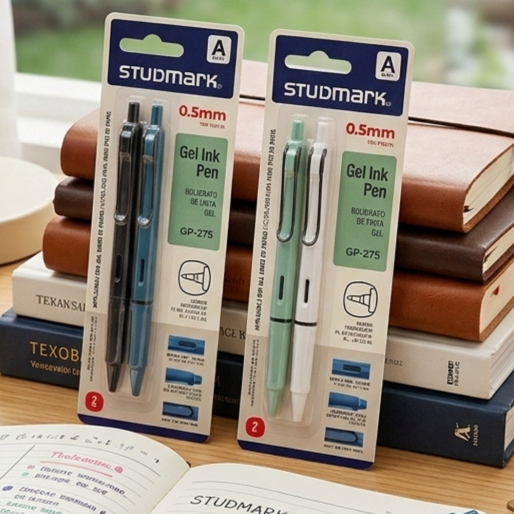 Studmark Bolígrafos De Tinta Gel Negro 0.5mm 2Und Dos Opciones