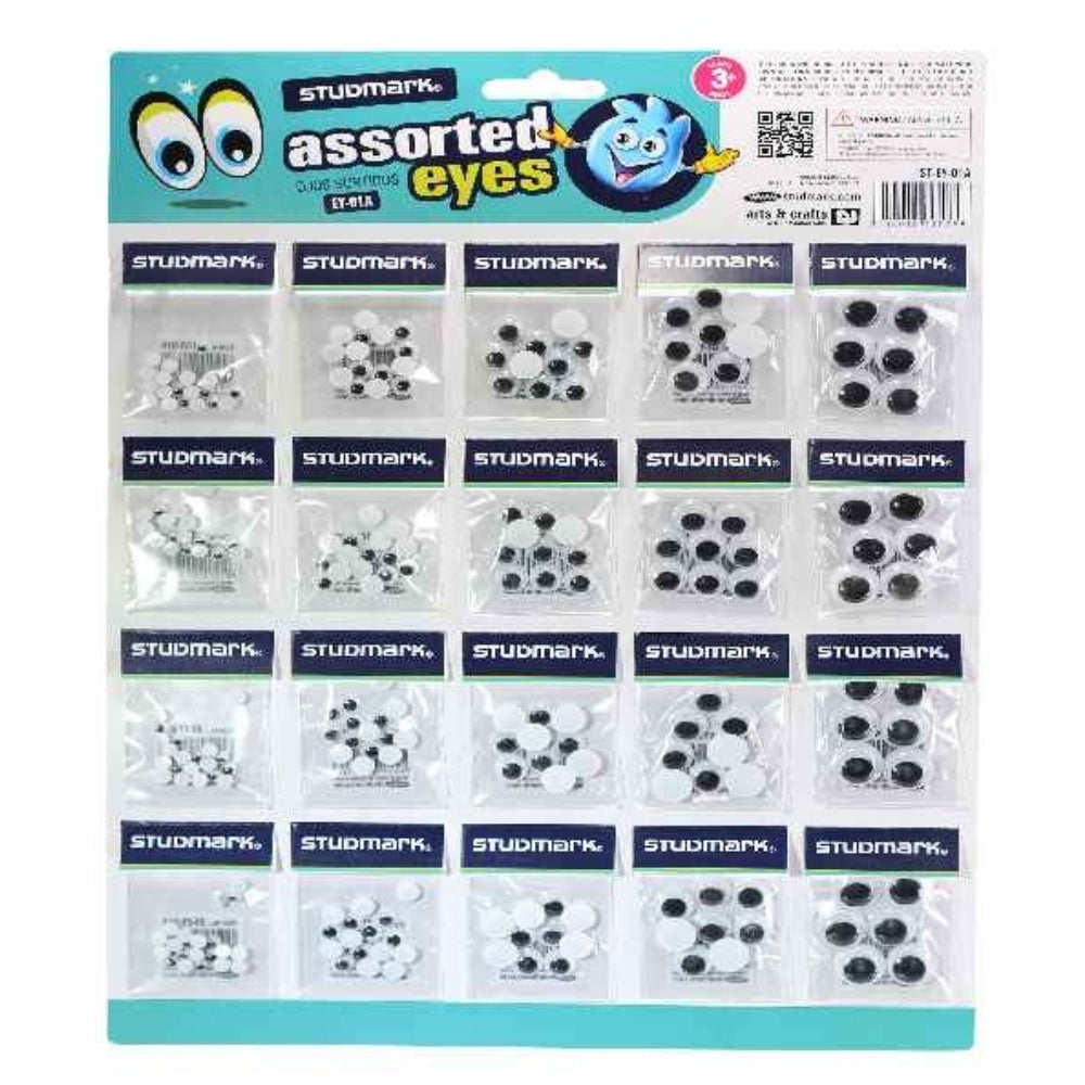Studmark Set De Ojos Negros Móviles Tamaño Surtidos 20Und