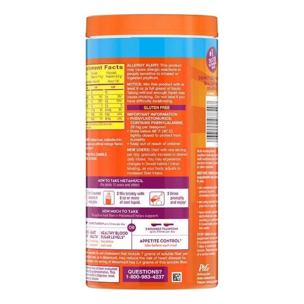 Meta Mucil 4in1 Fiber Orange Smooth 754g