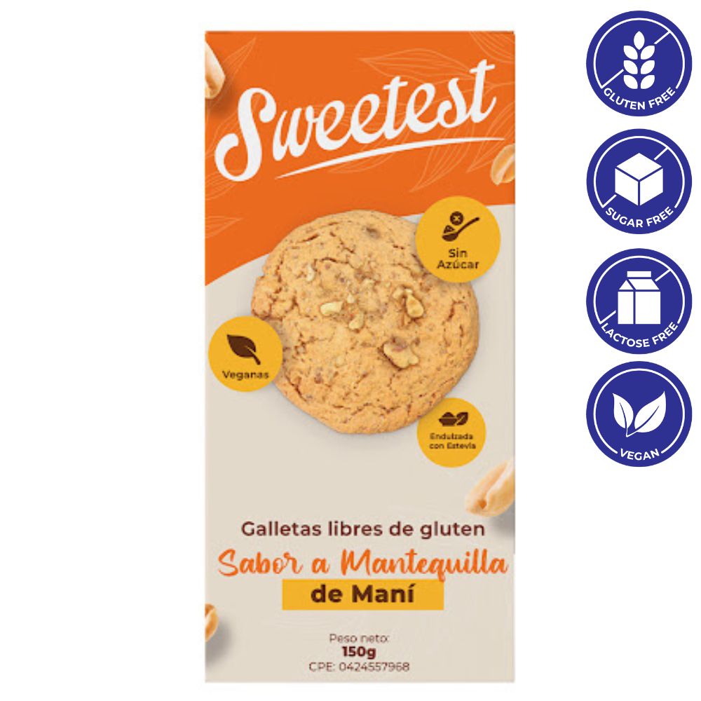 Sweetella Galletas De Mantequilla De Maní Sin Azúcar 150gr
