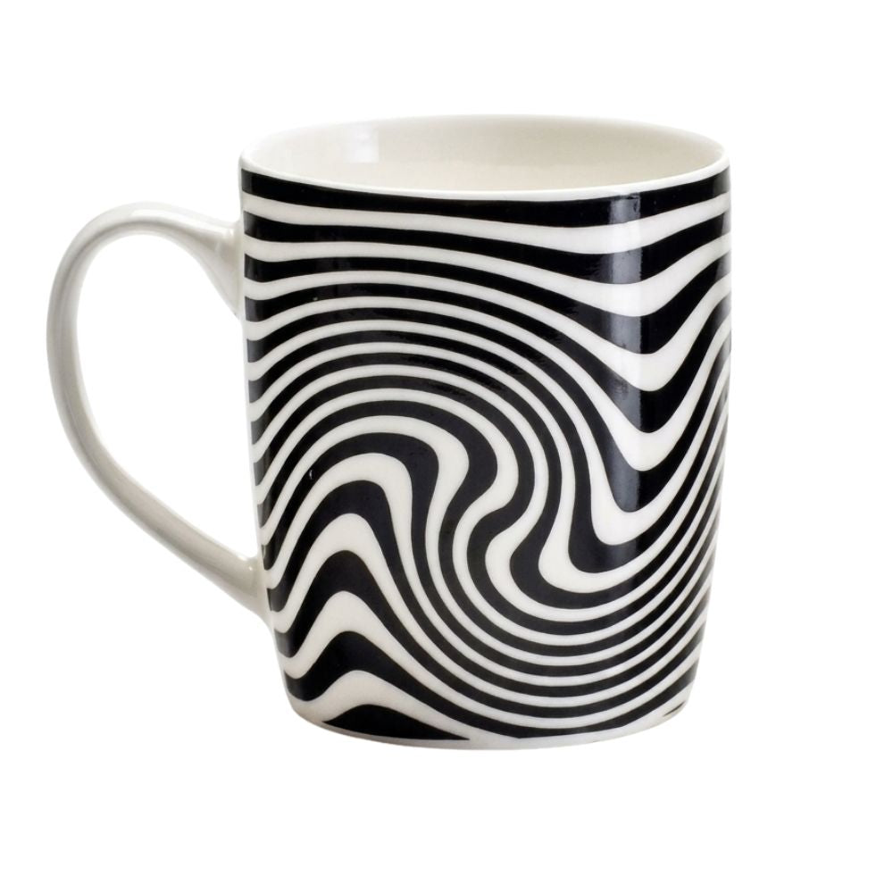 Taza Espiral Mug Negro y Blanco 13 onzas