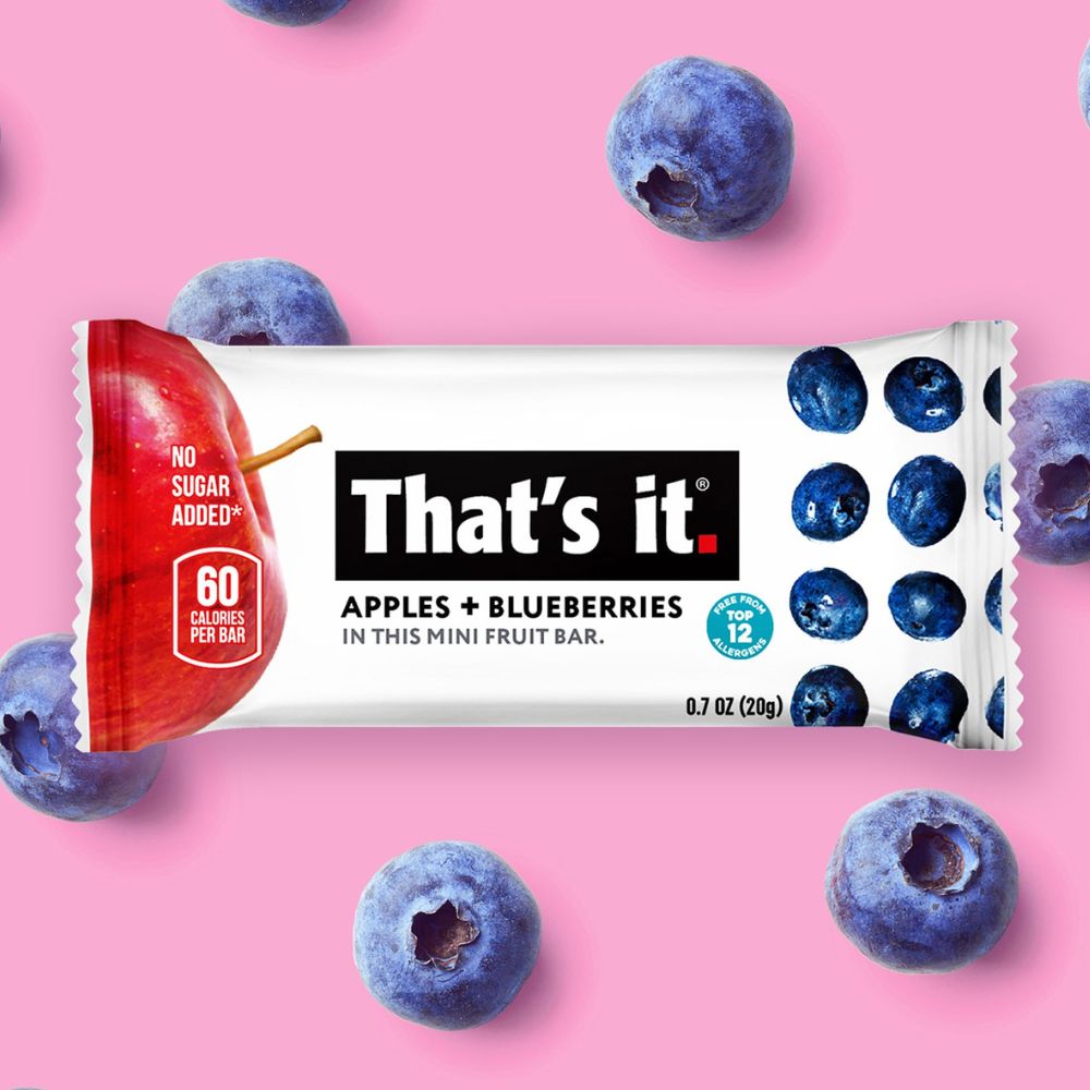 That´s it Mini Fruit Mini Bars Apples + Blueberries 8 Und 160gr