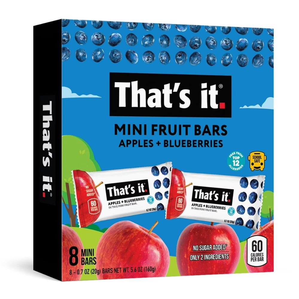That´s it Mini Fruit Mini Bars Apples + Blueberries 8 Und 160gr