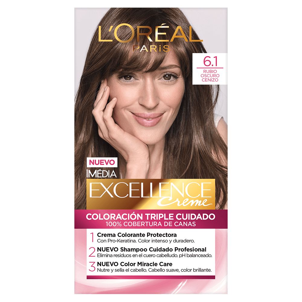 Tinte L'Oreal Excellence Creme 6.1 Rubio Oscuro Cenizo