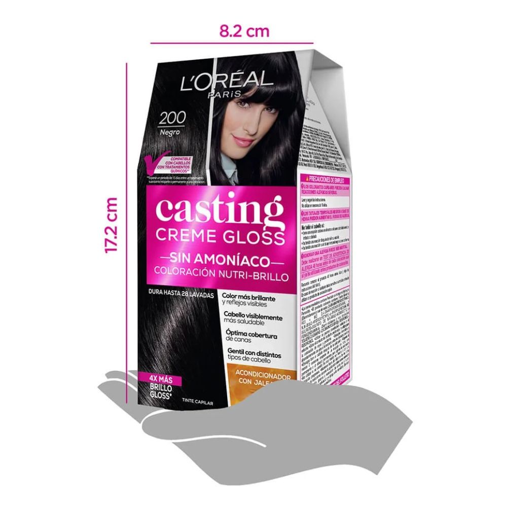 L'oreal Tinte Casting Creme Gloss 200 Negro Sin Amoniaco