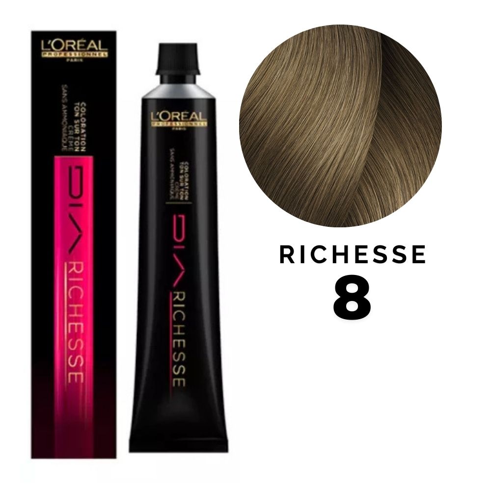Tinte Para El Cabello L'Oreal Dia Richesse 8 Rubio Claro 50ml