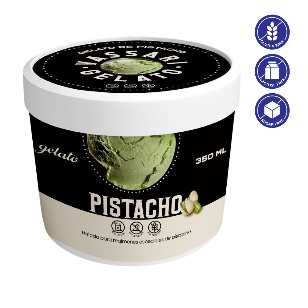 Vassari Gelato Helado Vegano Pistacho Sin Azucar 350 ml