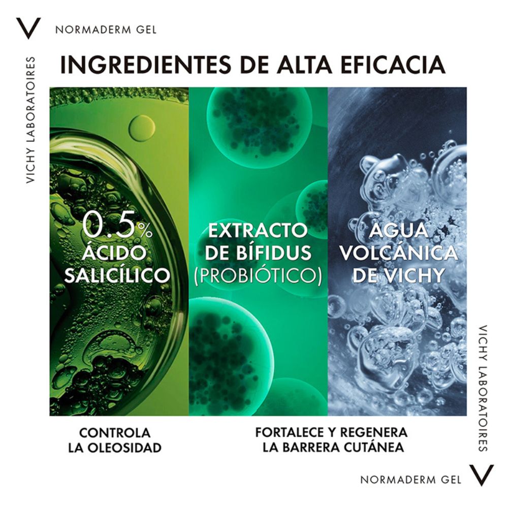 Vichy Normaderm Phytosolution Doble Accion Uso Diario Gel Limpiador Purificante Intenso 200ml