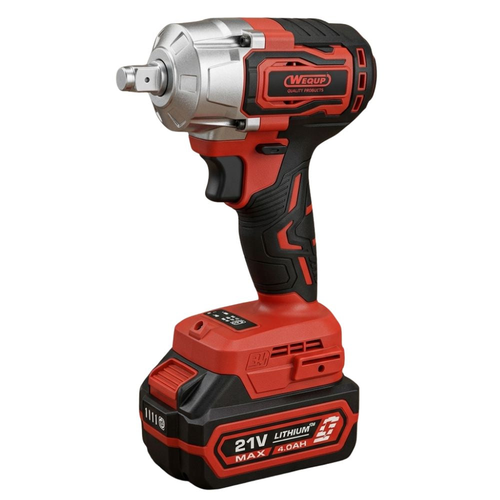 Wequp Llave De Impacto Inalambrica 1/2" (21V-500 N.m) Dado Cuadrado