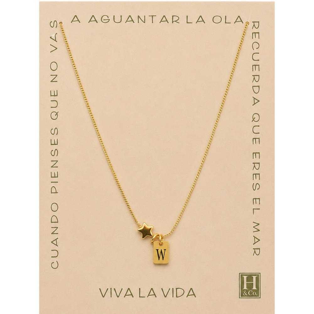H&Co Collar de Cadena Plaquita Inicial W