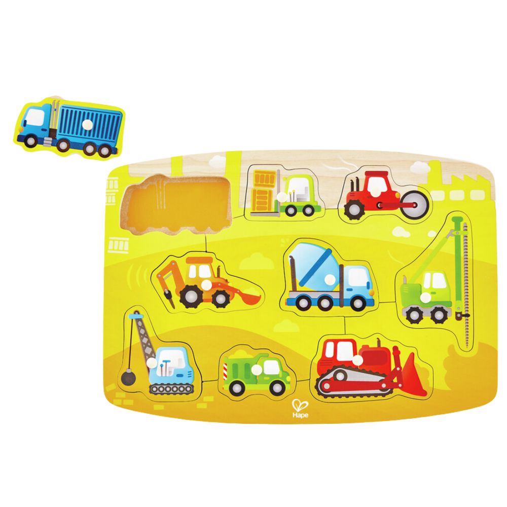 Hape Construction Peg Puzzle 10 Pieces 24m+