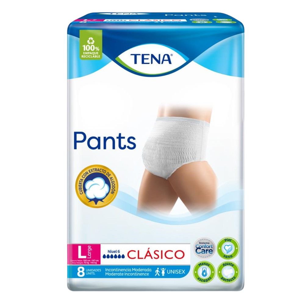 Tena Pants Clasico Talla L Para Adultos Unisex 8und