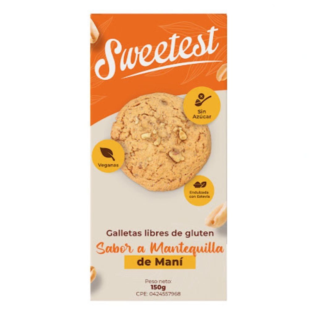 Sweetella Galletas De Mantequilla De Maní Sin Azúcar 150gr