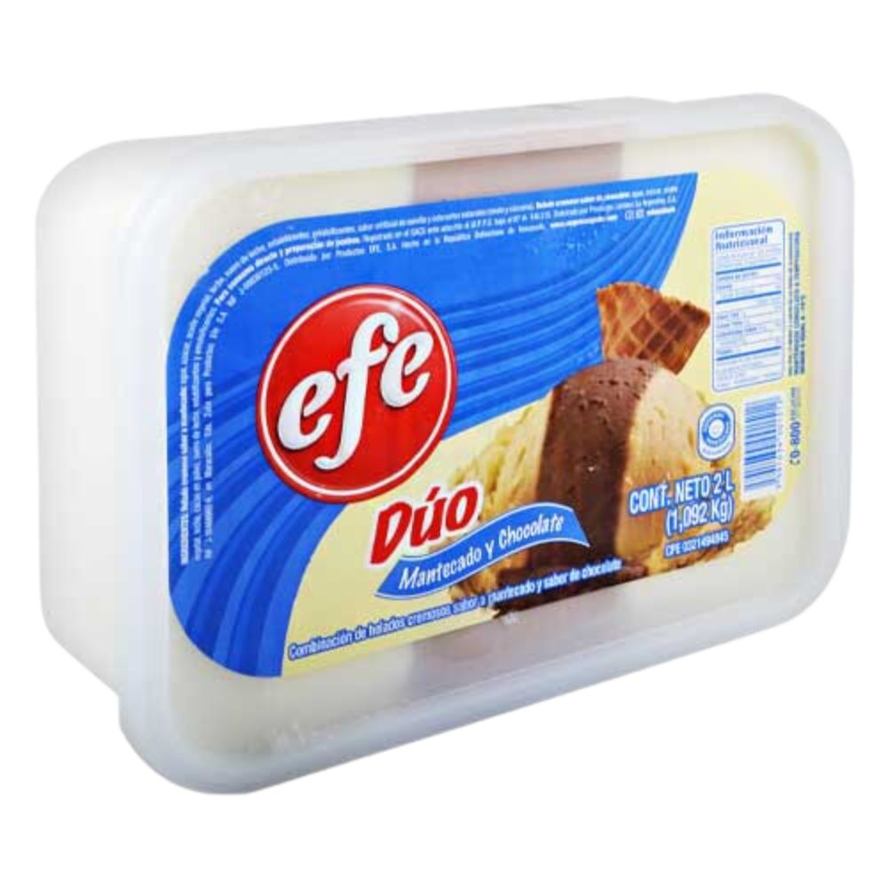 Helado Efe Duo Mantecado Chocolate 2L