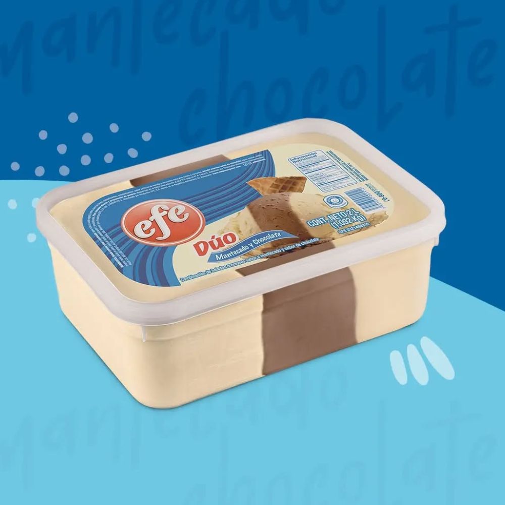 Helado Efe Duo Mantecado Chocolate 2L