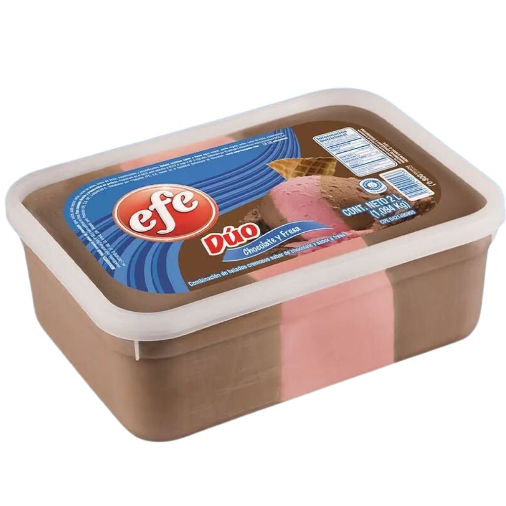 Helado Efe Duo Chocolate y Fresa 2L