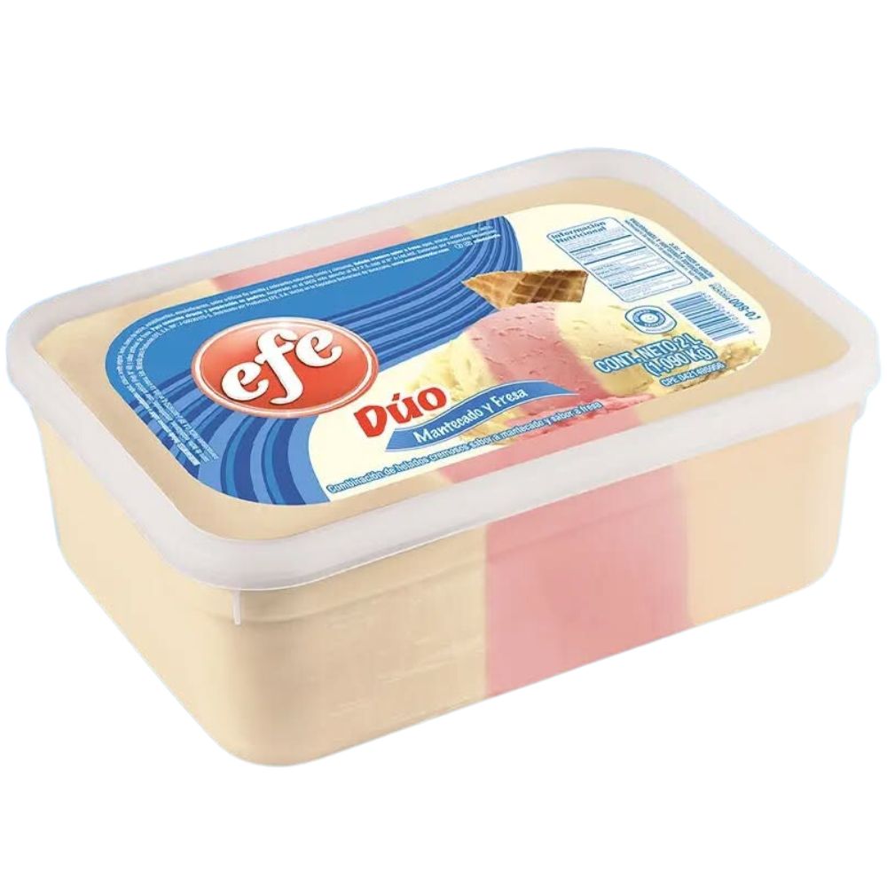 Helado Efe Duo Mantecado y Fresa 2L