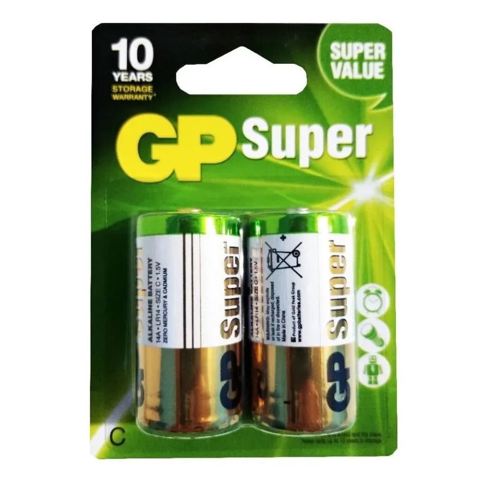 Pilas Gp Super Alcalina C 2's Blíster 2 Und