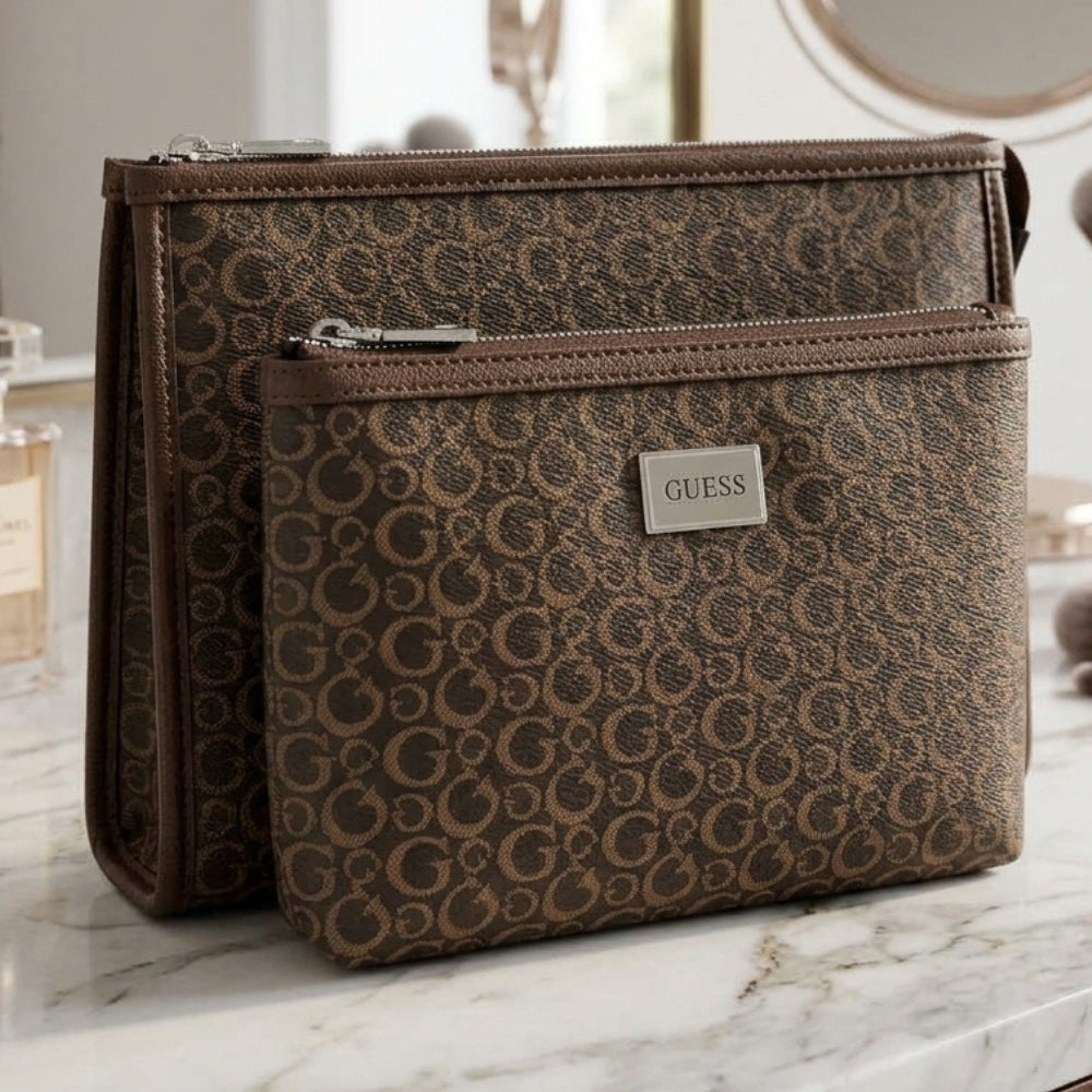 Guess Cosmetiquera Doble Rhodes Travel Natural