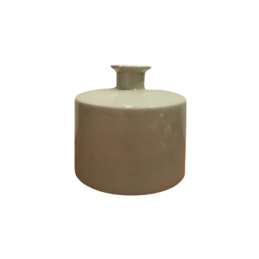 Jarrón de Cerámica Gris Unicolor