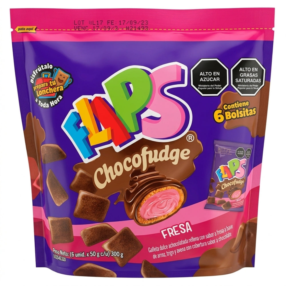 Flips ChocoFudge Fresa 50gr 6 Und