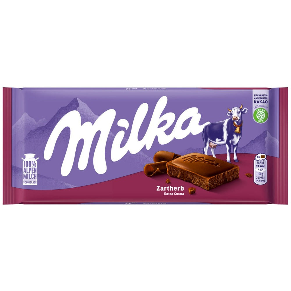Chocolate Dark Milka Zartherb Extra Cocoa 95 gr