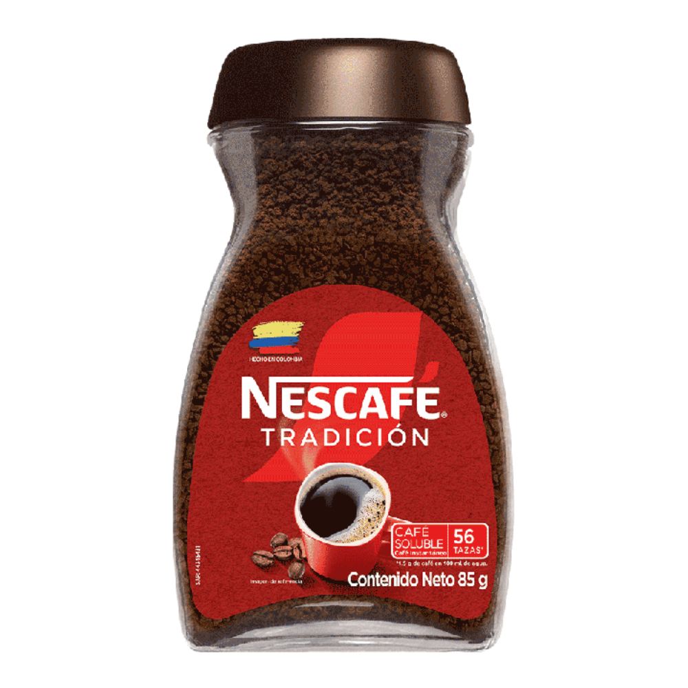 Nescafe Cafe instantaneo Tradicion Envase de Vidrio 85 grs