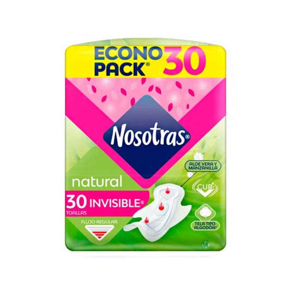 Nosotras Toalla Natural Invisible 30 Und