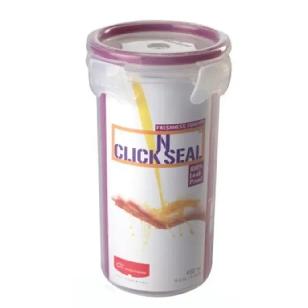 Contenedor De Alimentos Cilíndrico Princeware Con Tapa Hermética Purple 450ml